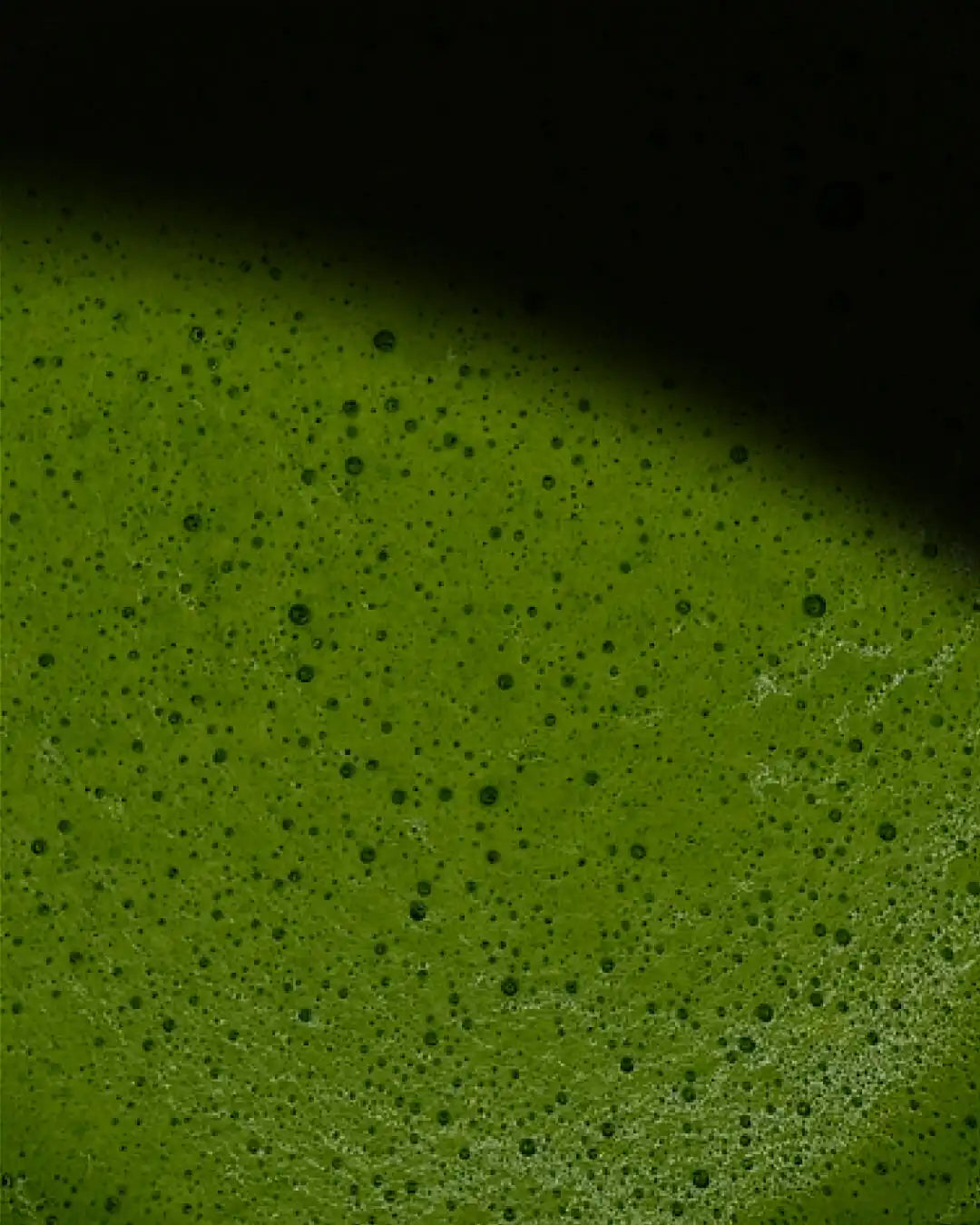 Ceremonial Matcha latte in glass — matcha and oat milk, Slow Social Club