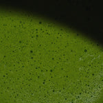 Ceremonial Matcha latte in glass — matcha and oat milk, Slow Social Club