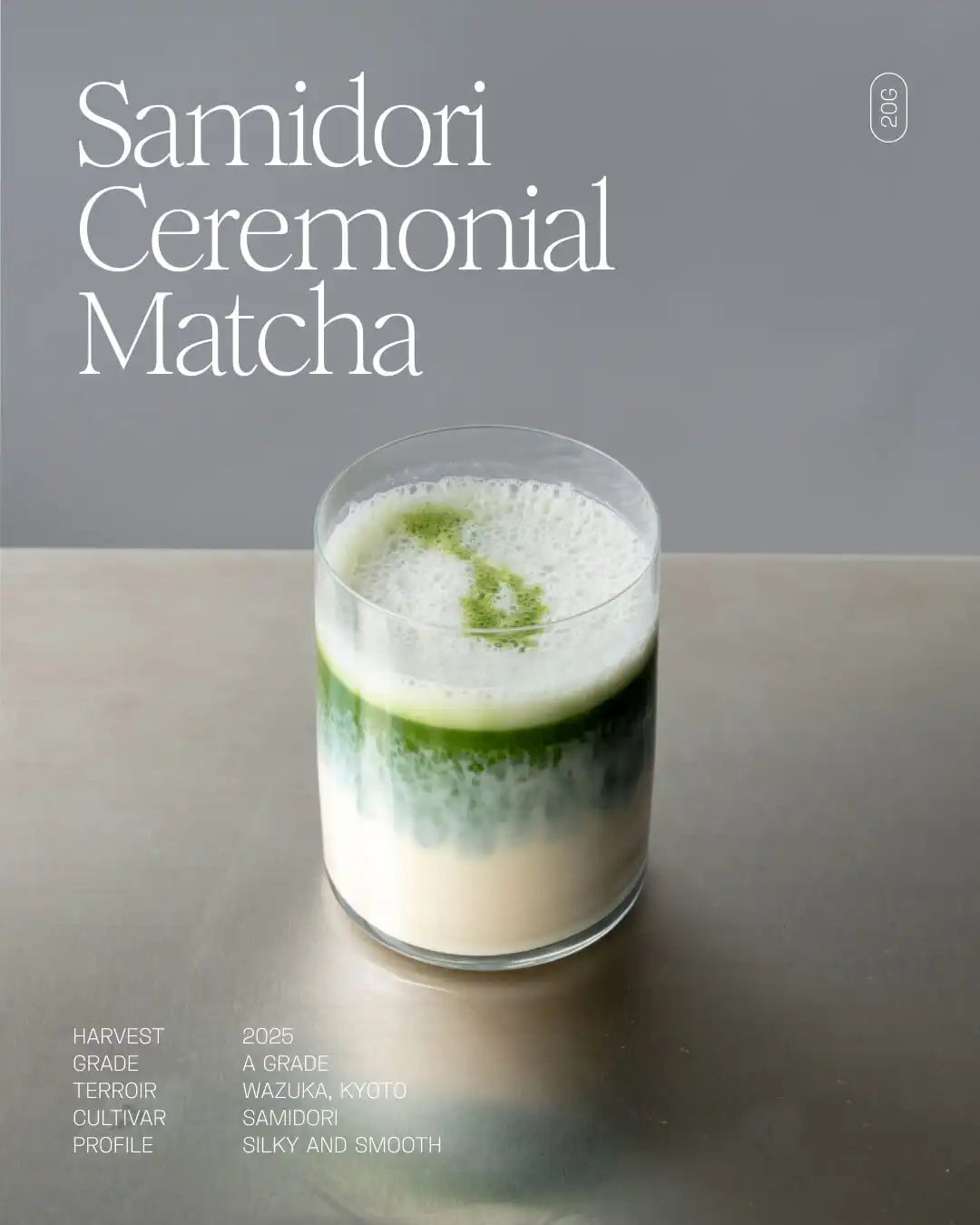 Samidori matcha prepared — smooth cup, subtle sweetness, Slow Social Club ritual